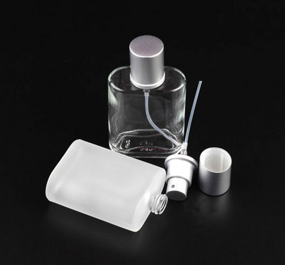 New products 30ml 50ml 100ml frosted clear rectangular glass mist spray bottle for perfume