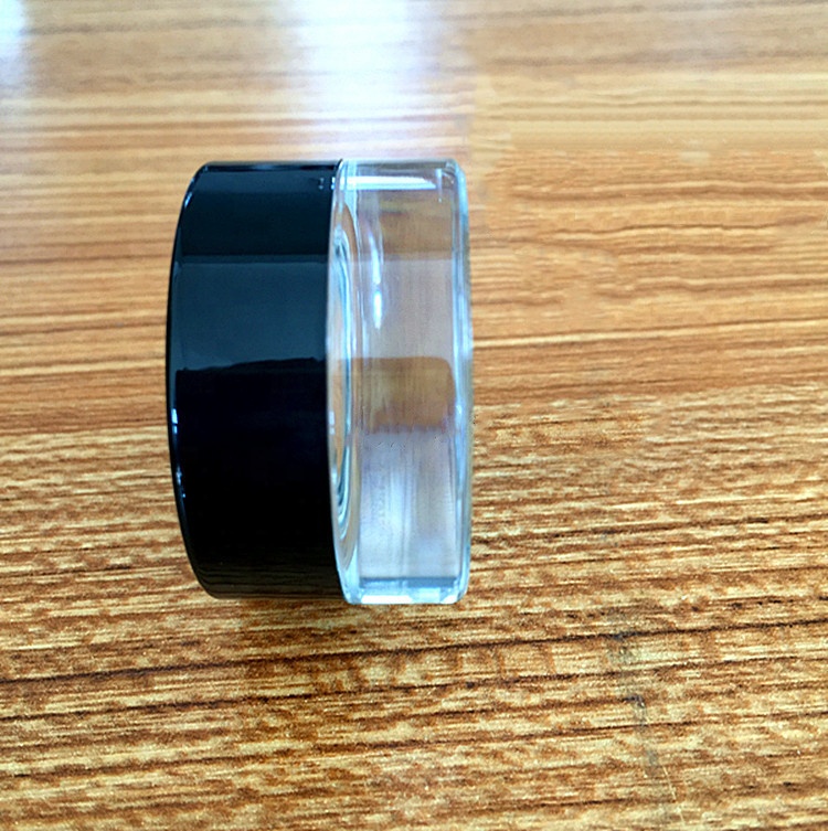 New products 5g 5ml transparent eye cream glass jar with black lid LA002