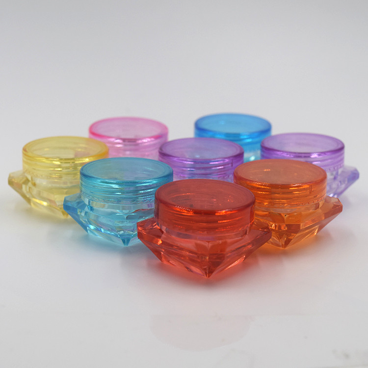 New products cosmetics makeup loose powder use 3g 5g diamond shape small plastic jar