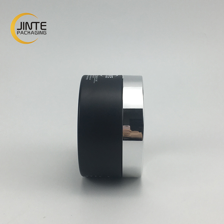 New products silk screen printing 150g matte black plastic PETG moisturizer jar with shiny silver cap