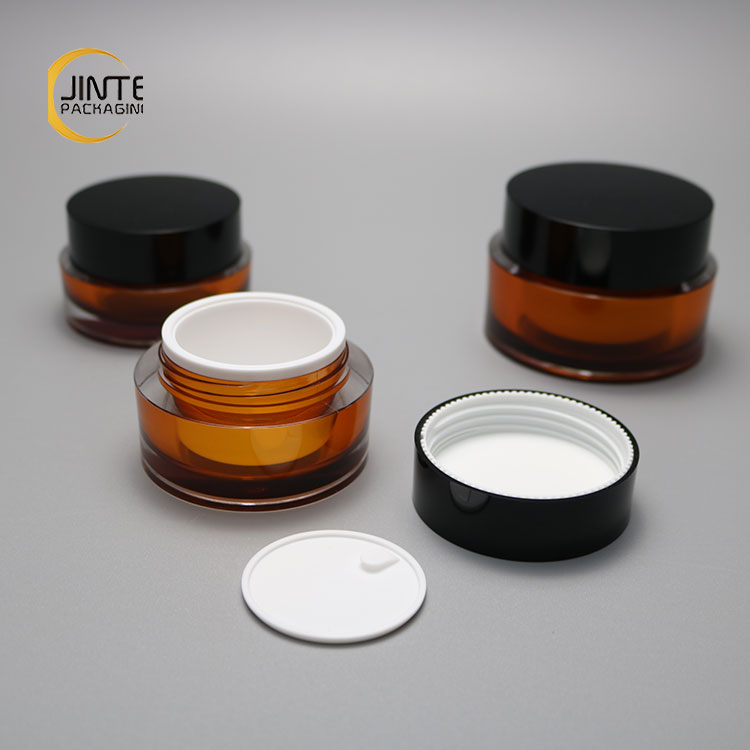 New products wholesale 15ml 30ml 50ml Amber Round Luxury empty acrylic cosmetic packaging jar