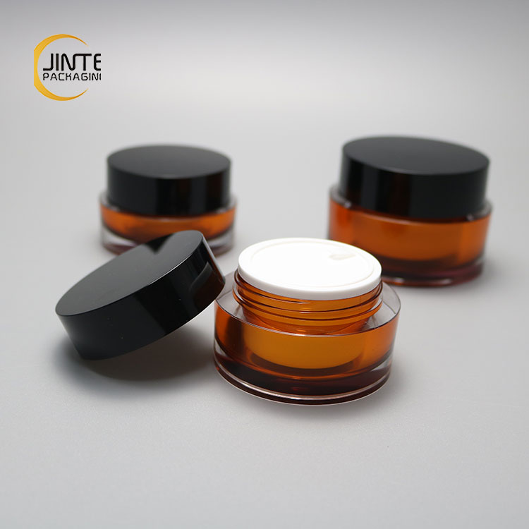 New products wholesale 15ml 30ml 50ml Amber Round Luxury empty acrylic cosmetic packaging jar