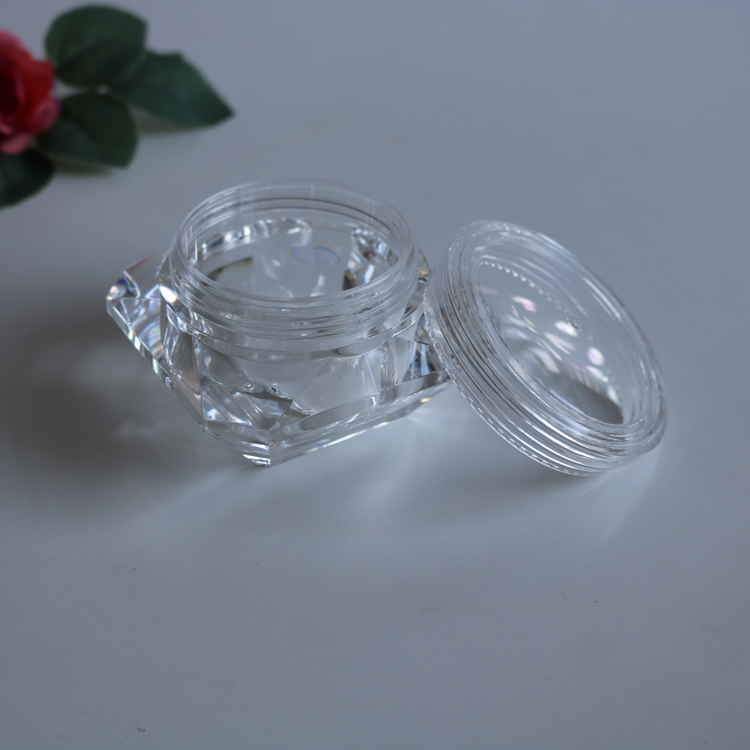 New prroducts cosmetic packaging 3g 5g 10g 15g 20g 30g 50g diamond small capacity plastic acrylic jar