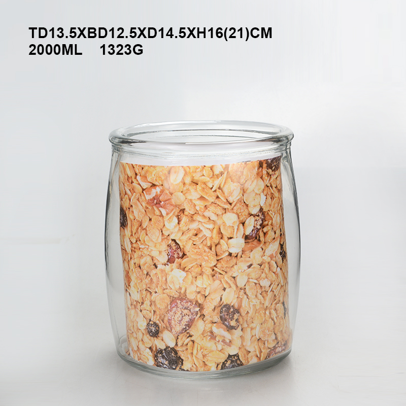 New round nut jar Halloween festive decoration glass storage bottle with glass cover