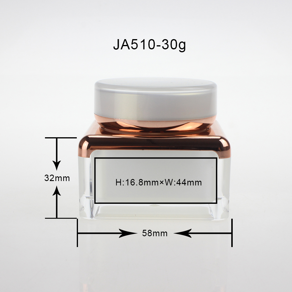 New shape of Cosmetic packaging in square 30g 50g white Acrylic cream jar with cap, to contain some cream