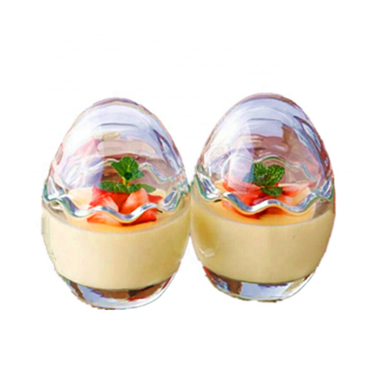 New shape unique food glass jar pudding glass jar 200 ml