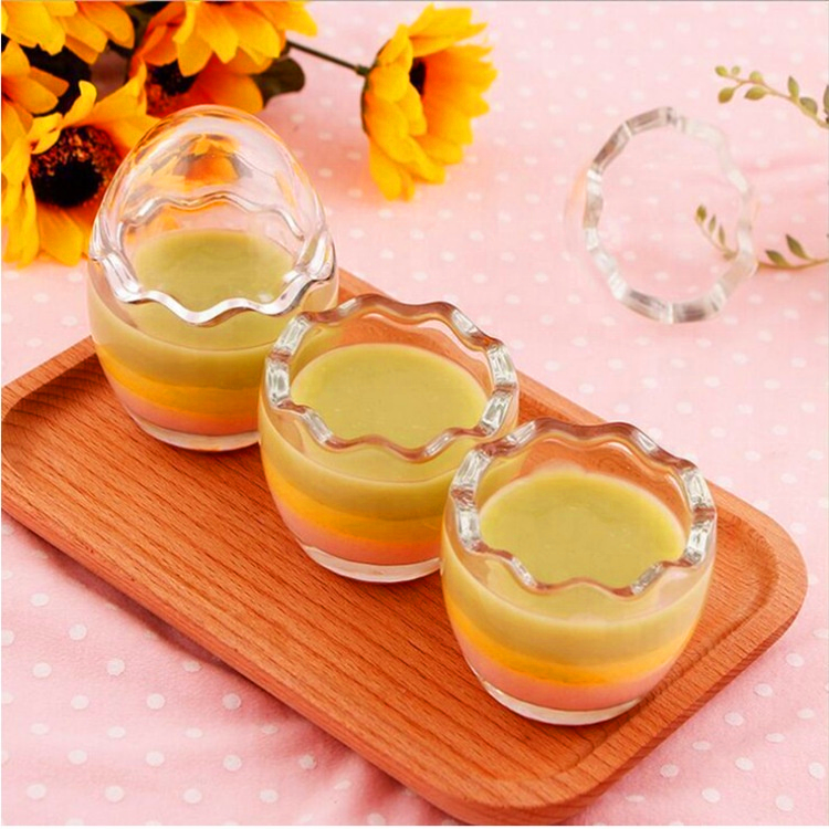 New shape unique food glass jar pudding glass jar 200 ml
