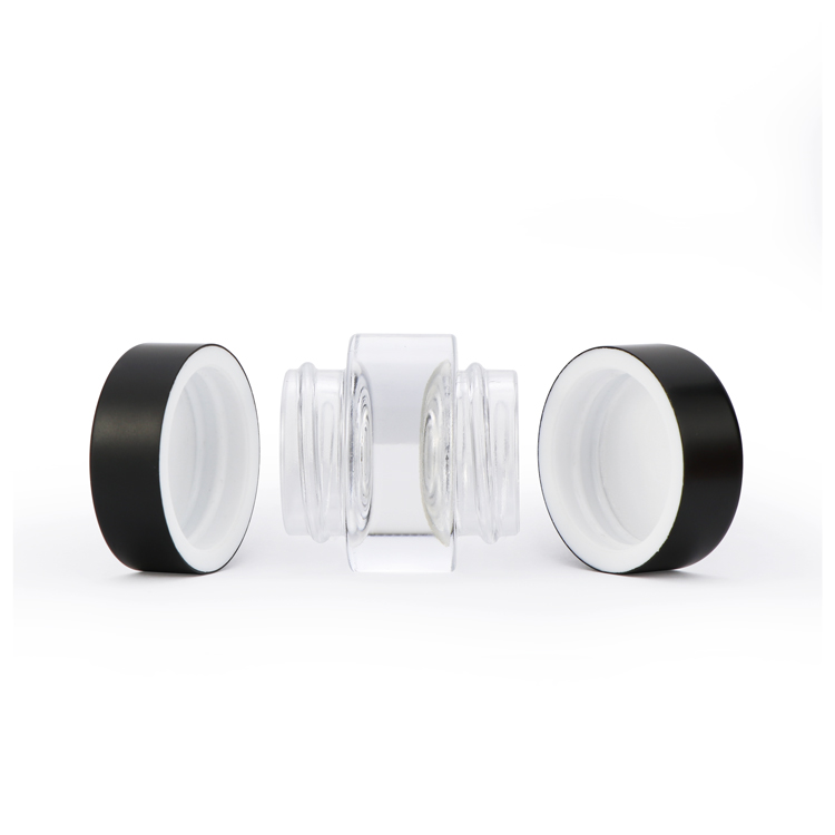 New style 3 g 5 g 10 g Special Double Ended Cosmetic Cream Jars CBD Oil Thicken Glass Jars With Doubled Head Cap