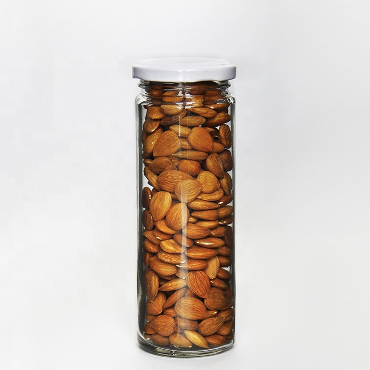 New style 5oz 50ml cylinder food canning bottle glass honey pot storage container with gold lid