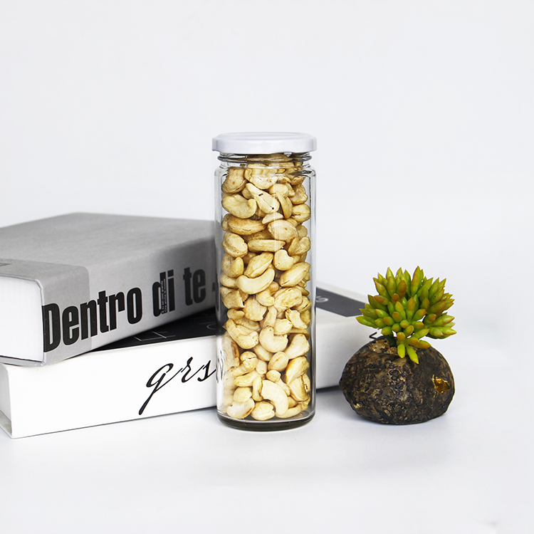 New style 5oz 50ml cylinder food canning bottle glass honey pot storage container with gold lid