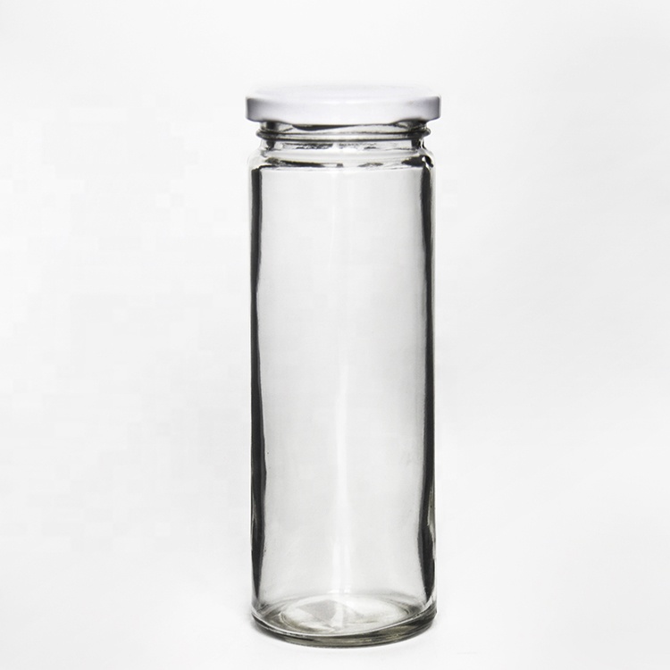 New style 5oz 50ml cylinder food canning bottle glass honey pot storage container with gold lid
