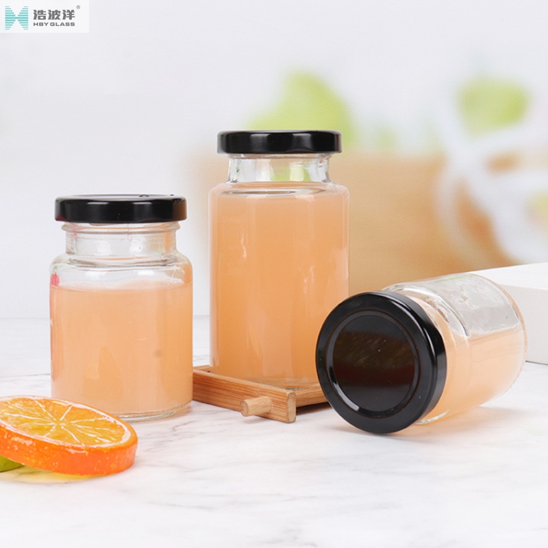 New style 75ml 100ml 150ml transparent bird's nest glass bottle honey jam glass jar