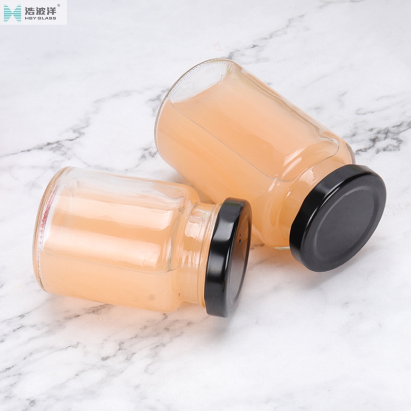 New style 75ml 100ml 150ml transparent bird's nest glass bottle honey jam glass jar