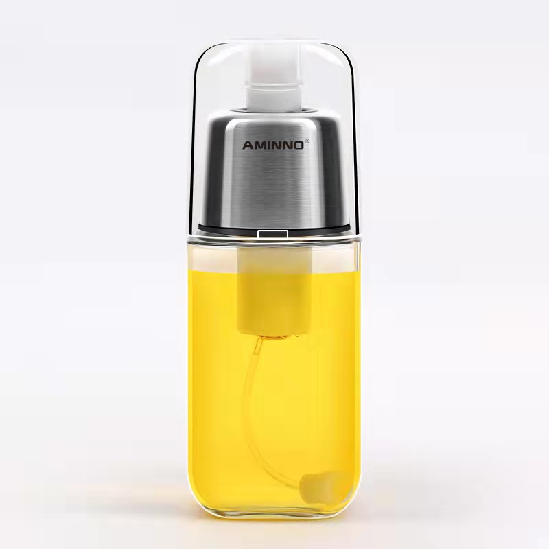 New style barbecue kitchen edible oil bottle sprayer household food grade glass oil bottle 200ml stainless steel spray can