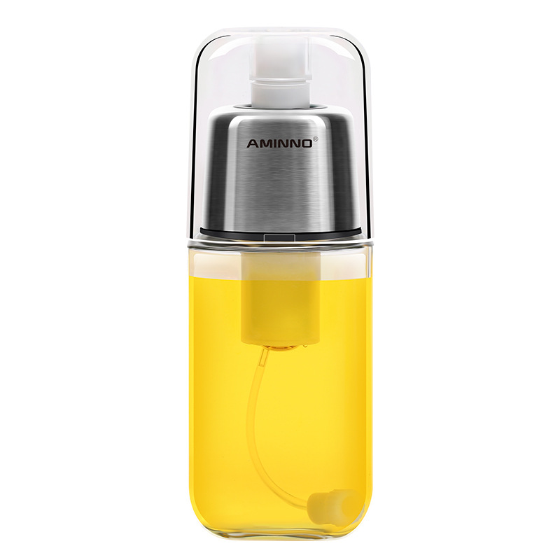 New style barbecue kitchen edible oil bottle sprayer household food grade glass oil bottle 200ml stainless steel spray can