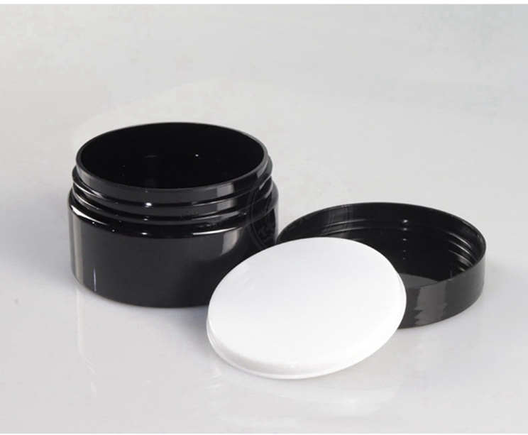 New style popular cream jar plastic, 50g plastic pet PCR jar frosted amber jars with bamboo lid