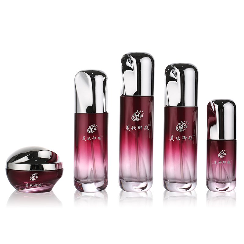 New suit glass bottle irregular bottle body emulsion essence cream bottle.