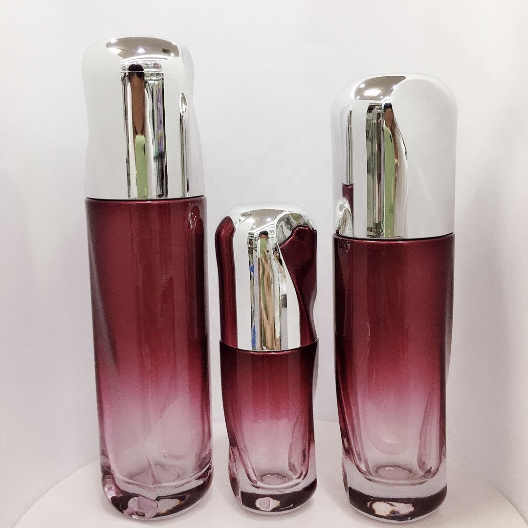 New suit glass bottle irregular bottle body emulsion essence cream bottle.