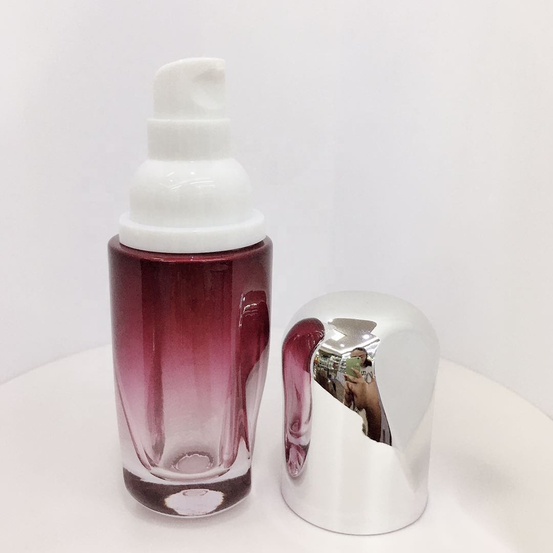 New suit glass bottle irregular bottle body emulsion essence cream bottle.
