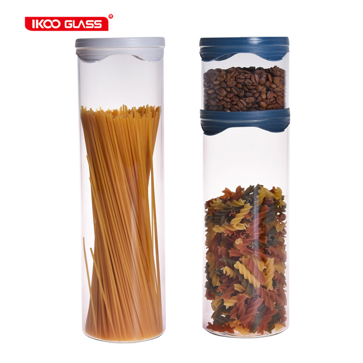 New type eco friendly cereal container storage jar glass with airtight lid