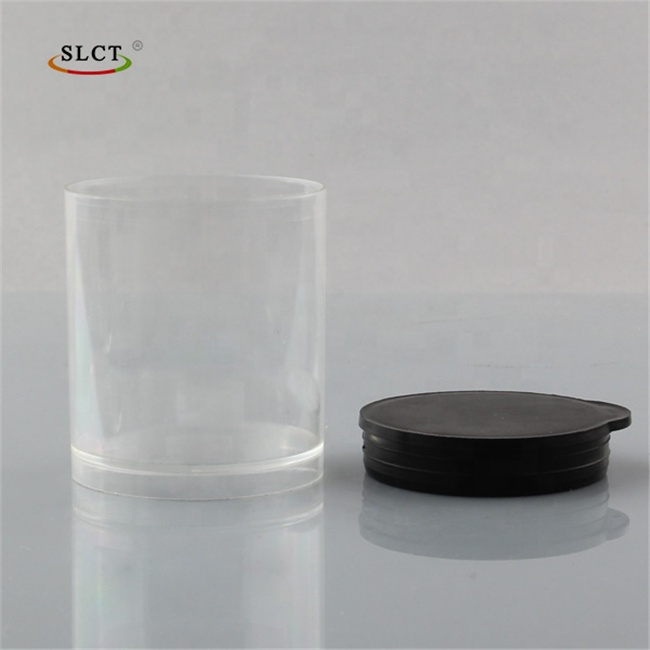 New version plastic clear packaging cosmetic food jar / container with black lid cap