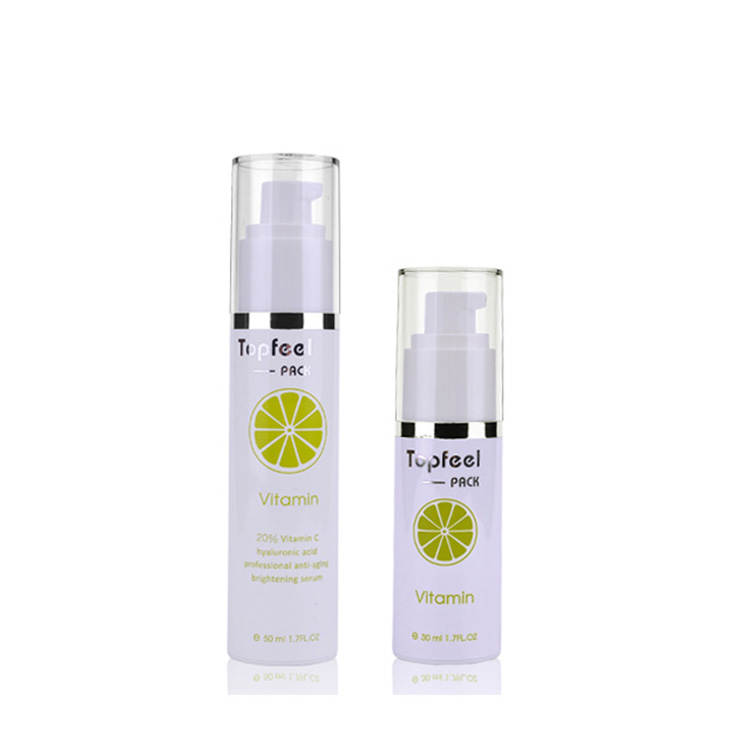 New white 30ml 50ml airless bottle perfume plastic bottle with pump cap