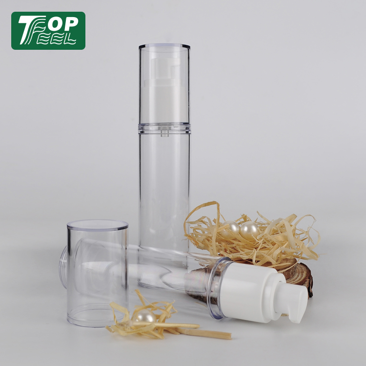 New white 30ml 50ml airless bottle perfume plastic bottle with pump cap