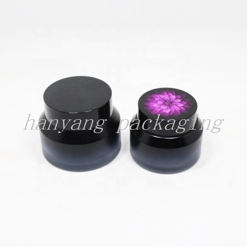 Newest 3D Printing emballage cosmetic15ml 30ml 50ml Custom Amber black Cosmetic Face Glass Cream Jar