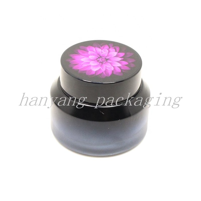 Newest 3D Printing emballage cosmetic15ml 30ml 50ml Custom Amber black Cosmetic Face Glass Cream Jar