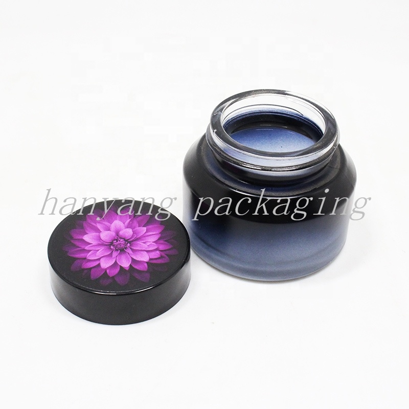 Newest 3D Printing emballage cosmetic15ml 30ml 50ml Custom Amber black Cosmetic Face Glass Cream Jar