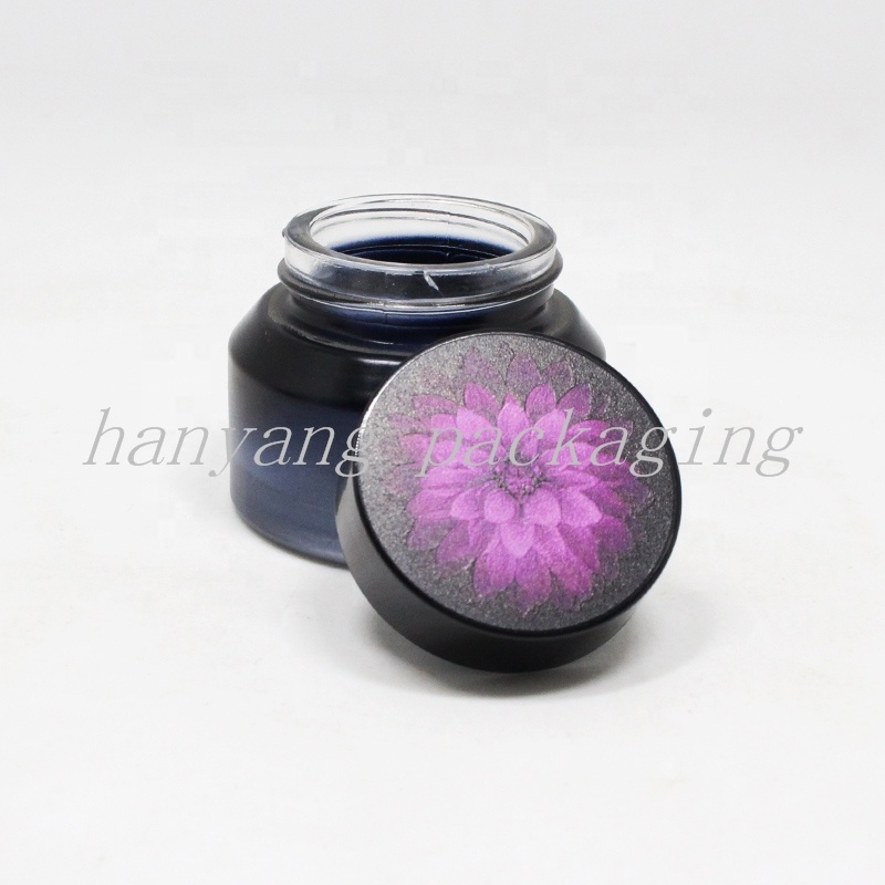 Newest 3D Printing emballage cosmetic15ml 30ml 50ml Custom Amber black Cosmetic Face Glass Cream Jar