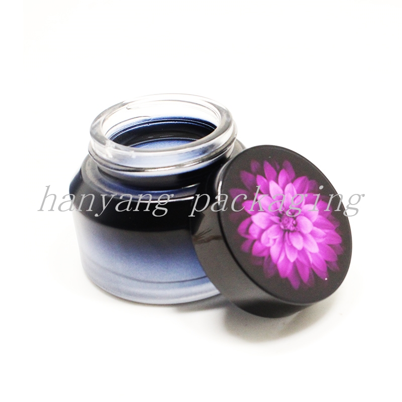 Newest 3D Printing emballage cosmetic15ml 30ml 50ml Custom Amber black Cosmetic Face Glass Cream Jar