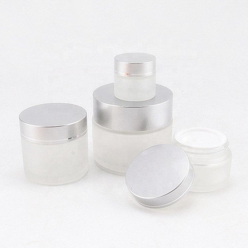 Newest design glass frosted jar 2 ounce glass jar face cream jar