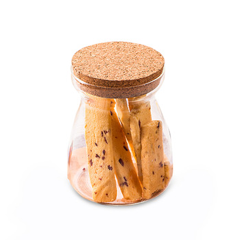 Newest design reusable T-shaped glass jar with cork lid