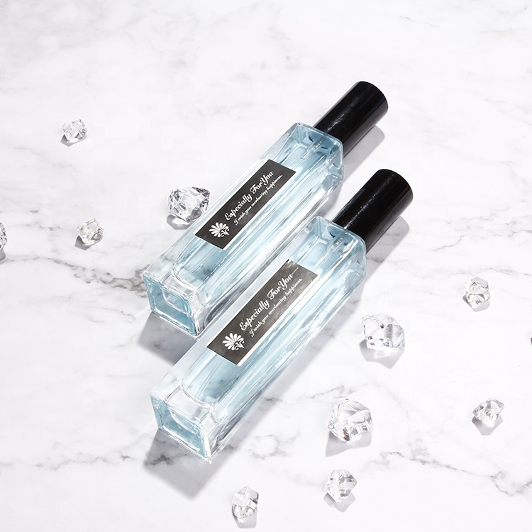 Newly Body Parfum Cosmetic Packaging 10ml 30ml 50ml 100ml Empty Clear Square Glass Perfume Bottle With Spray