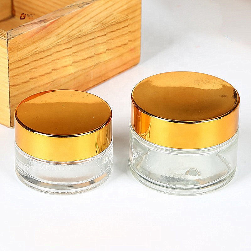 Newly design 20g 50g luxury empty cosmetic glass jar container for cream