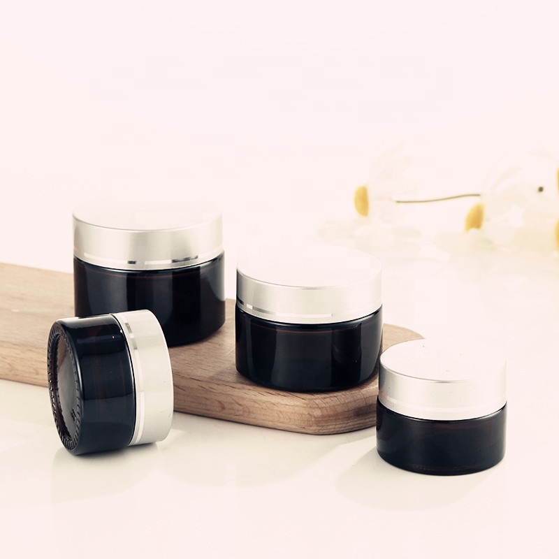 Newly design empty luxury glass cosmetic jar skin care 4oz cosmetic jar cosmetic cream jar with screw lid
