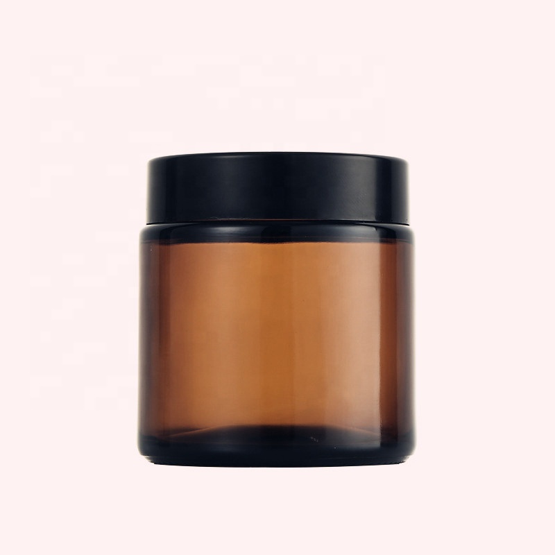 Newly design empty luxury glass cosmetic jar skin care 4oz cosmetic jar cosmetic cream jar with screw lid