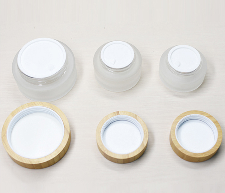 Newly designed luxury cream container wooden can with carving cover 15g 30g 50g