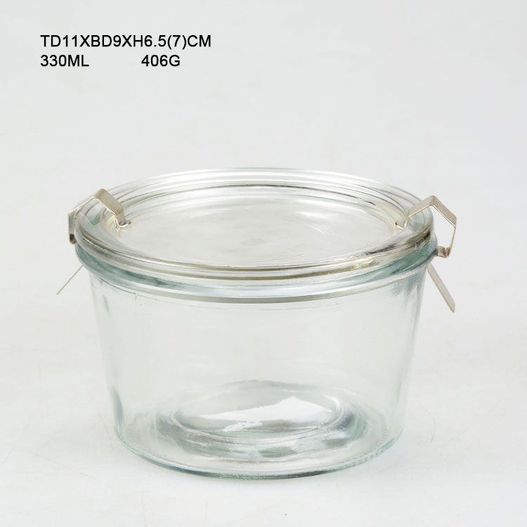Nice Airtight Glass Mason Jar Sealed Lids, Glass Jar Wooden Lid For Sale