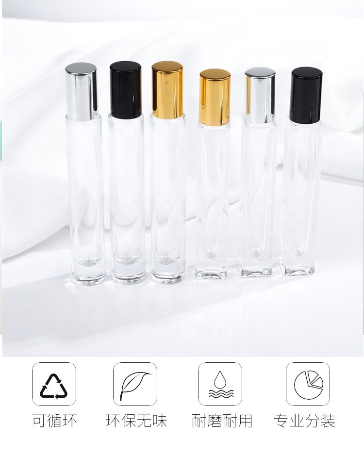 Nice Quality Ready to ship small 1/3oz empty clear thick glass 10 ml mist sprayer bottle for perfume e liquid