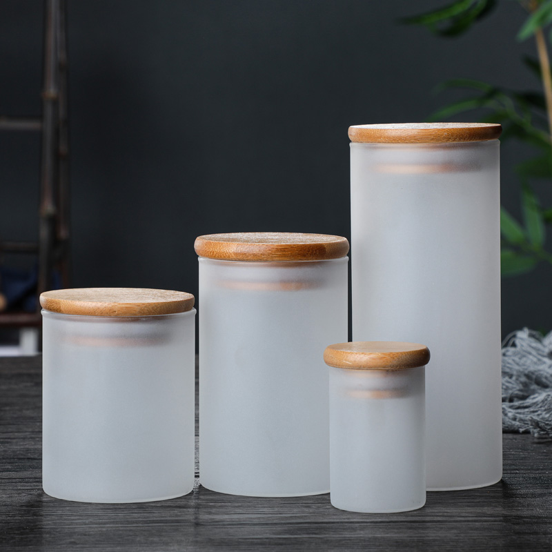 Nice hot - resistant frosted glass jars with lids