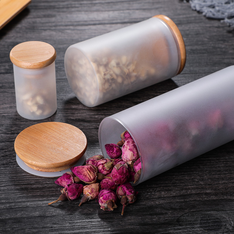 Nice hot - resistant frosted glass jars with lids