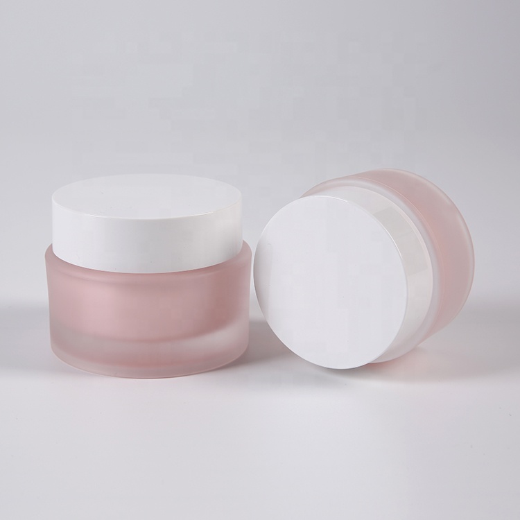 Ningbo Shanghai export double wallled pink plastic jar 50g pink cosmetic containers cosmetics jars