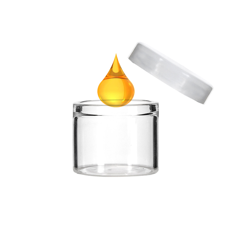 No Neck 6ml Glass Drip Concentrate Oil Container Jar With Silicone Lid
