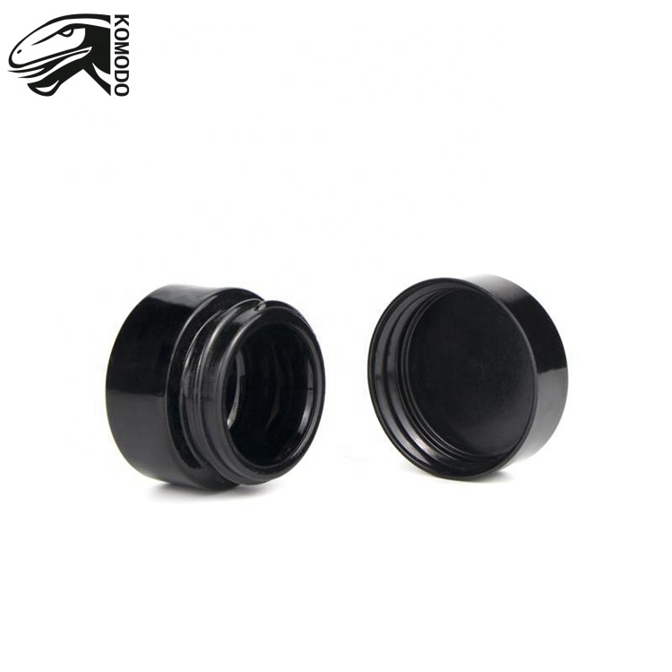 Non-Stick Dab Container 5ml Black White Glass Jar with Child Resistant Lid for Dry Herb Wax Thick Oil