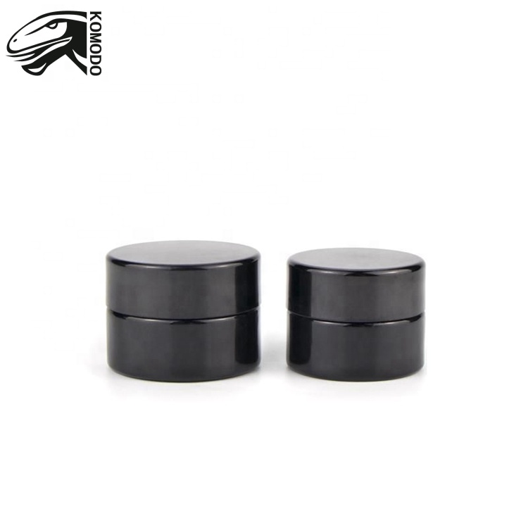 Non-Stick Dab Container 5ml Black White Glass Jar with Child Resistant Lid for Dry Herb Wax Thick Oil