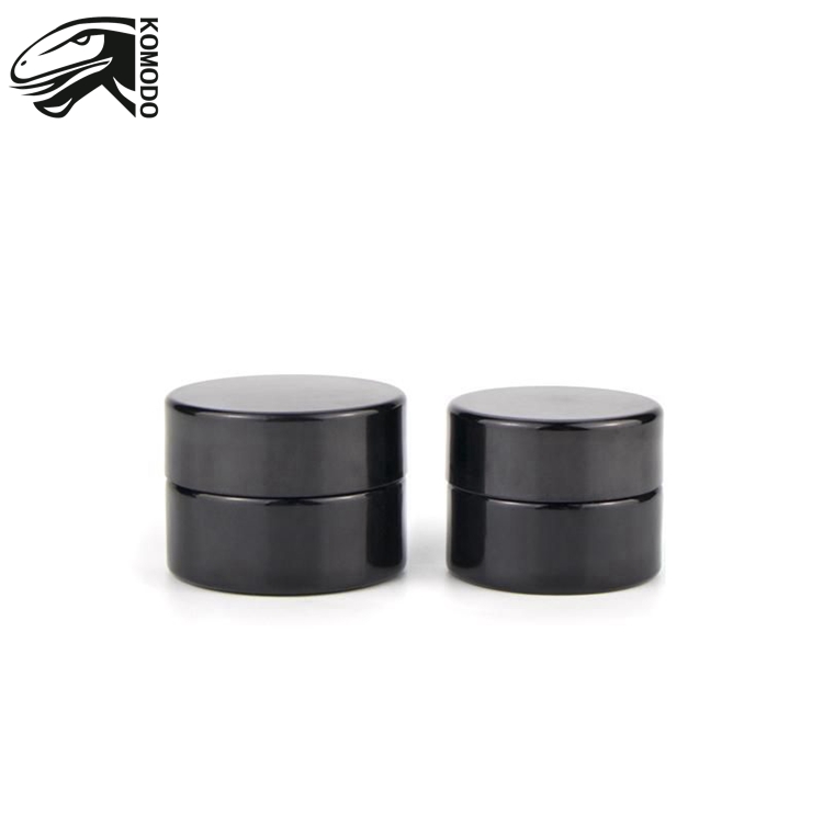 Non-Stick Dab Container 5ml Black White Glass Jar with Child Resistant Lid for Dry Herb Wax Thick Oil