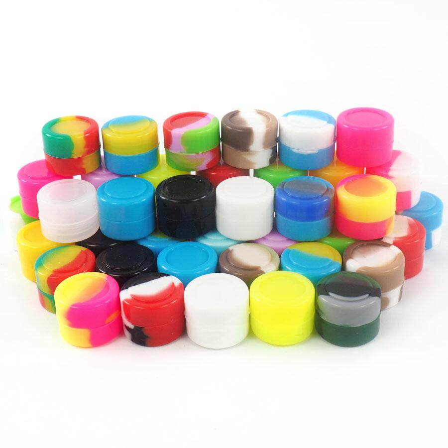 Non-Stick Food Grade Silicone Wax jar Containers 5ml Wax Oil Multi Use Storage Jars, Assorted Colors