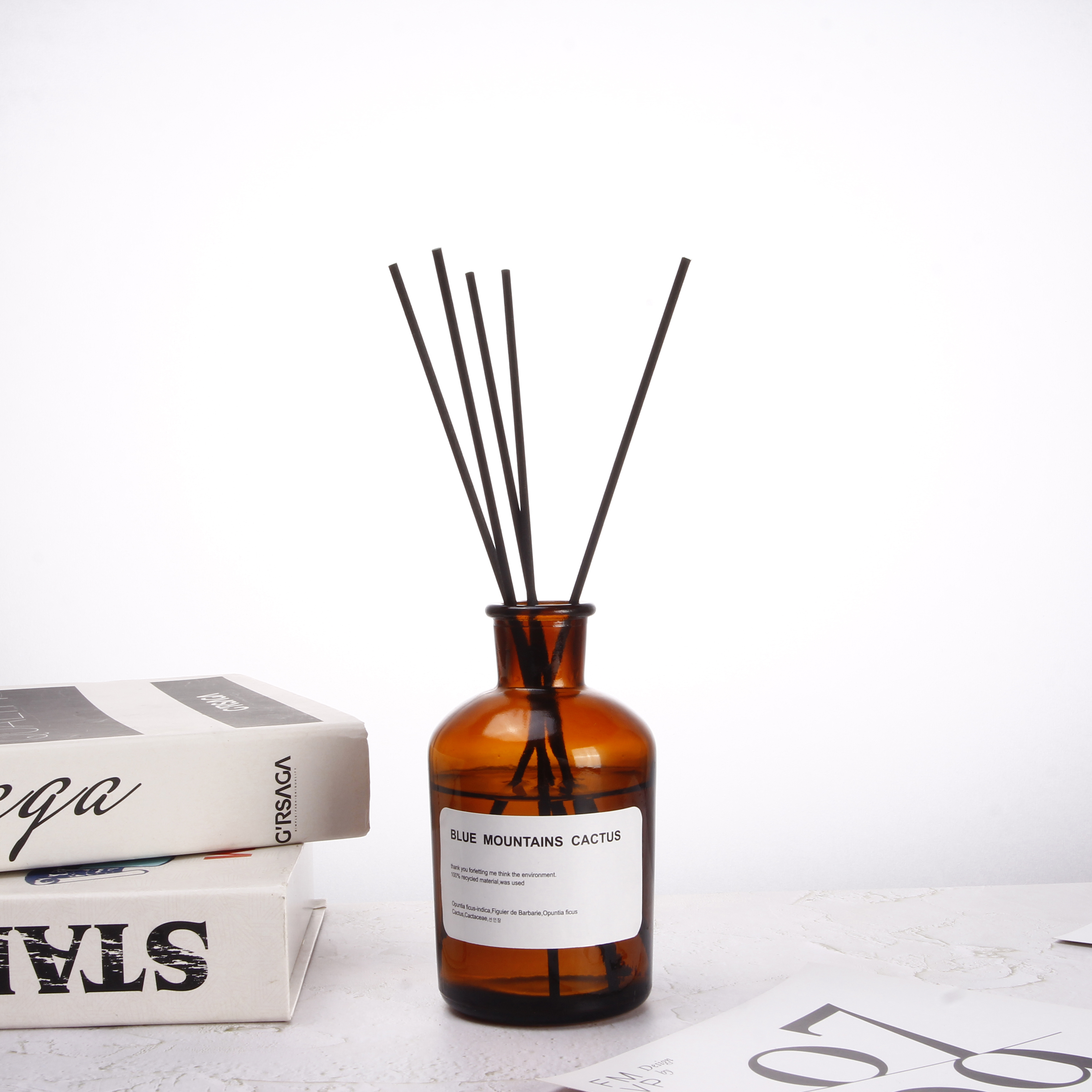 Nordic Amber Cork Stopper Aroma Essential Oil Bottle Non-fire Fragrance Reed Diffuser Bottles